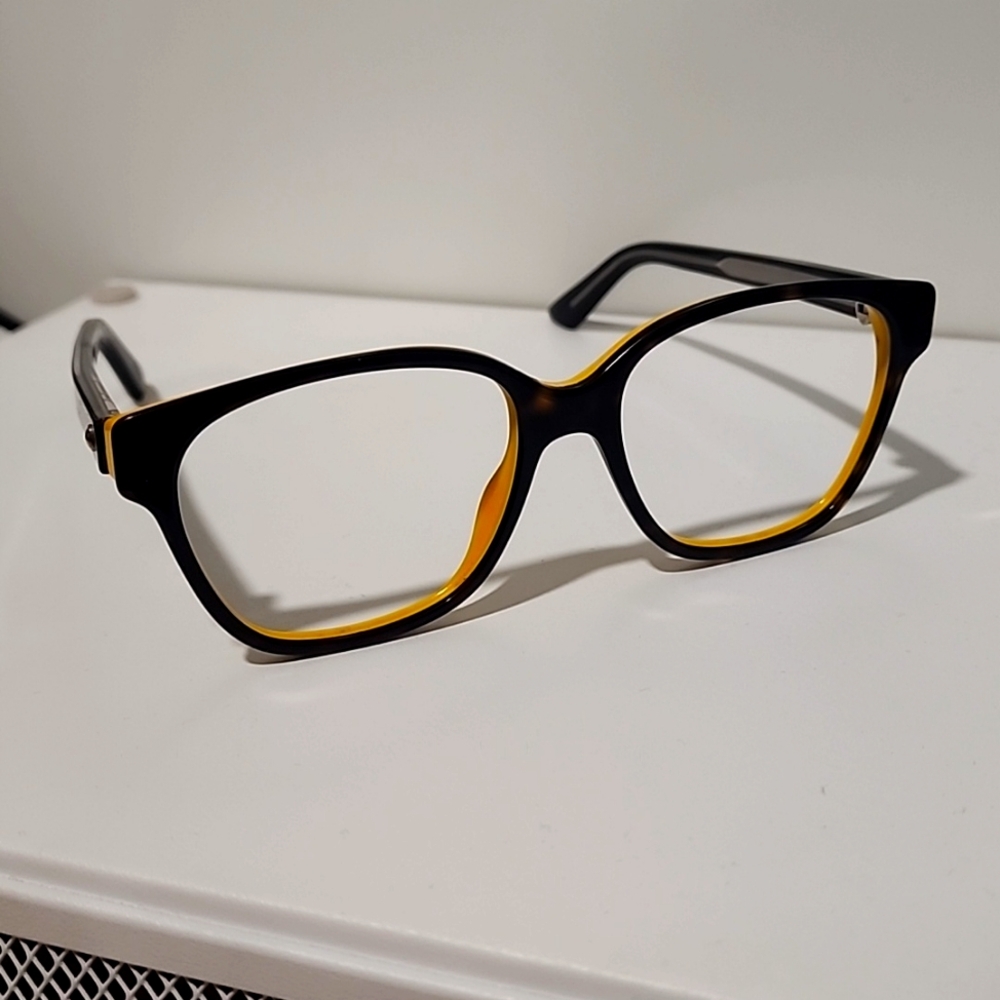 Dior Black Frames with Yellow Interior Accents